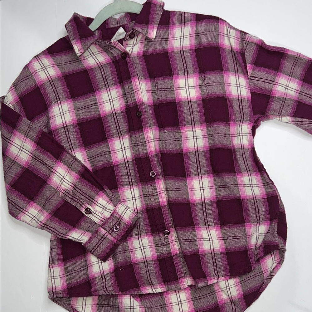 GAP Kids Plaid Shirt in Pink and Purple